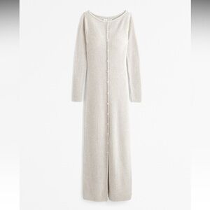 Long Sleeve Button Through Maxi Sweater Dress